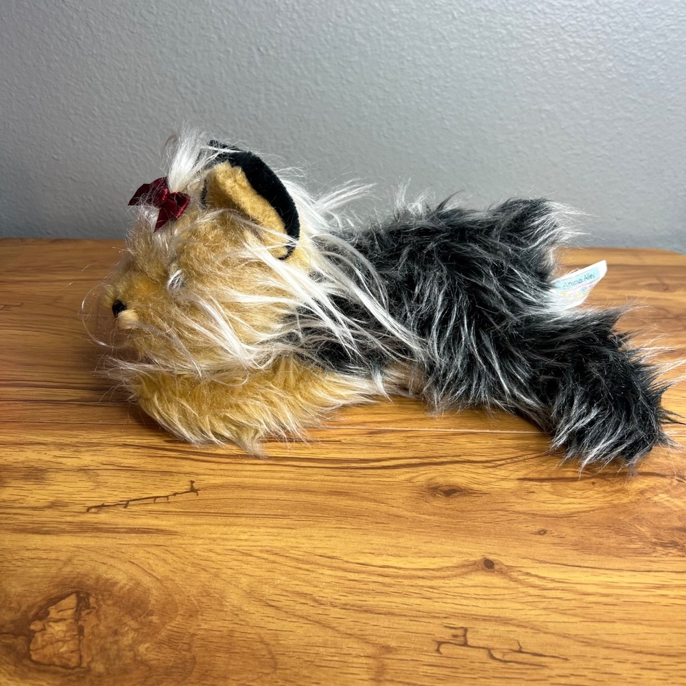 Animal Alley Vintage Plush Yorkie Yorkshire Terrier Toys R Us Red Bow 2000 - Picture 3 of 8